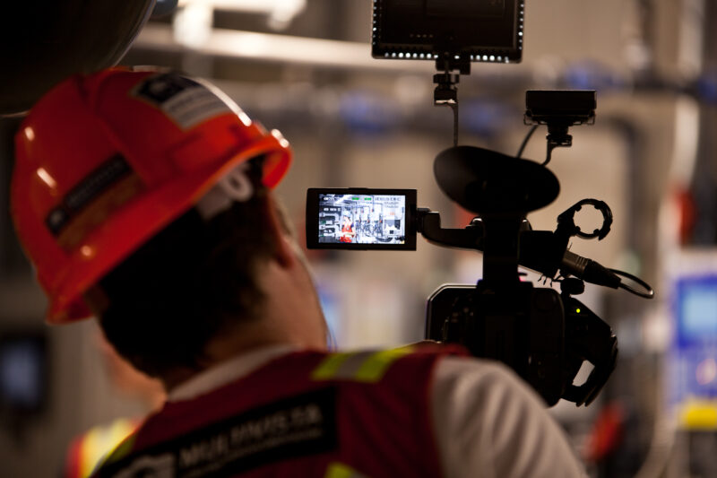 professional construction video reality capture in progress