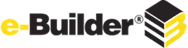e-Builder logo for construction project management software.