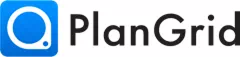 PlanGrid logo: blue square icon with a white measuring-tool-like outline, next to the word "PlanGrid".