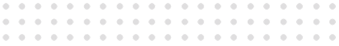Three horizontal rows of evenly spaced light gray dots on a white background.