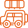 Orange RV or motorhome outline icon