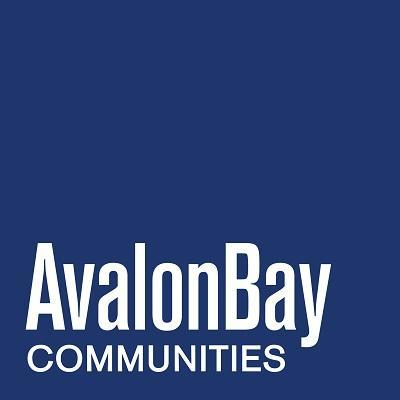 AvalonBay Communities logo. White text "AvalonBay" above "COMMUNITIES" on a dark blue background.