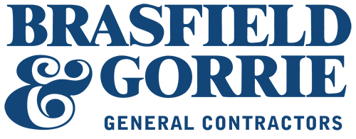 Blue logo for Brasfield & Gorrie General Contractors
