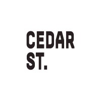 CEDAR ST. logo in black sans-serif text on a white background.
