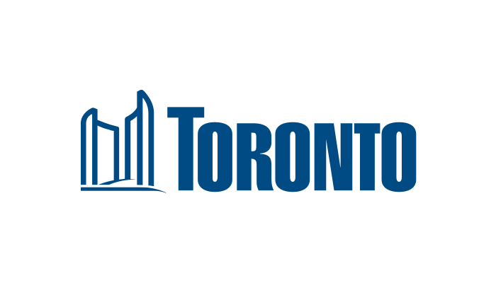 Blue Toronto logo featuring a stylized city skyline icon.