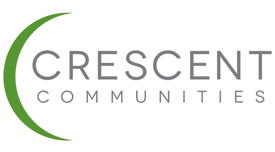 Crescent Communities logo with a green crescent graphic.