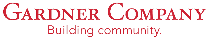 Gardner Company logo with slogan 'Building community'.