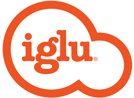 Iglu logo with orange text inside an orange cloud-like outline.