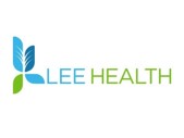 Lee Health logo featuring a stylized blue and green leaf icon