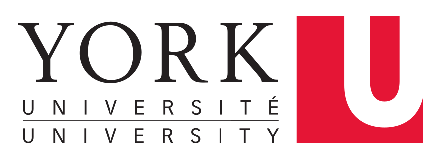 York University official logo: black text 'YORK UNIVERSITÉ UNIVERSITY' and a red square with white 'U' icon.