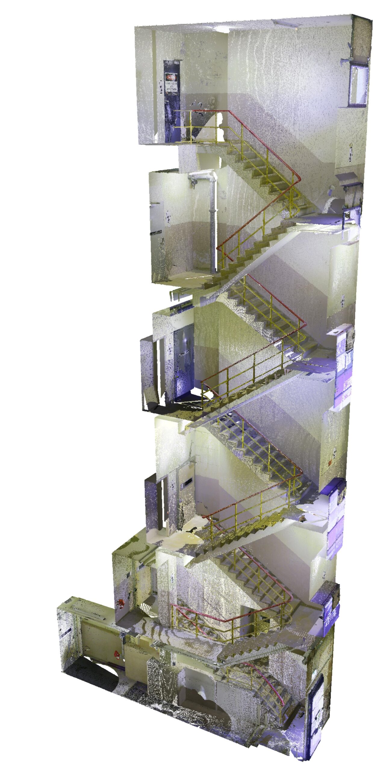 BIM model of stariwell reqiuiring a very precise retrofit