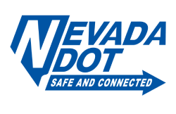 Nevada DOT logo with tagline 'Safe and Connected'.