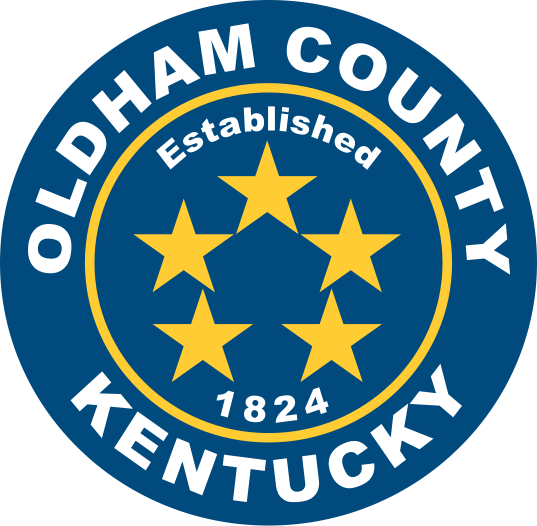 Oldham County Kentucky seal with five stars, established 1824.