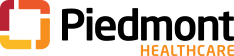 Piedmont Healthcare logo, featuring a red, orange, and yellow square icon.