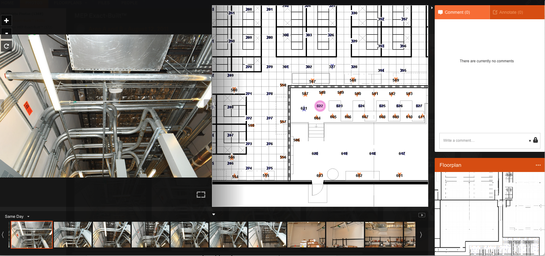 Multivista view of key data center elments and floorplan