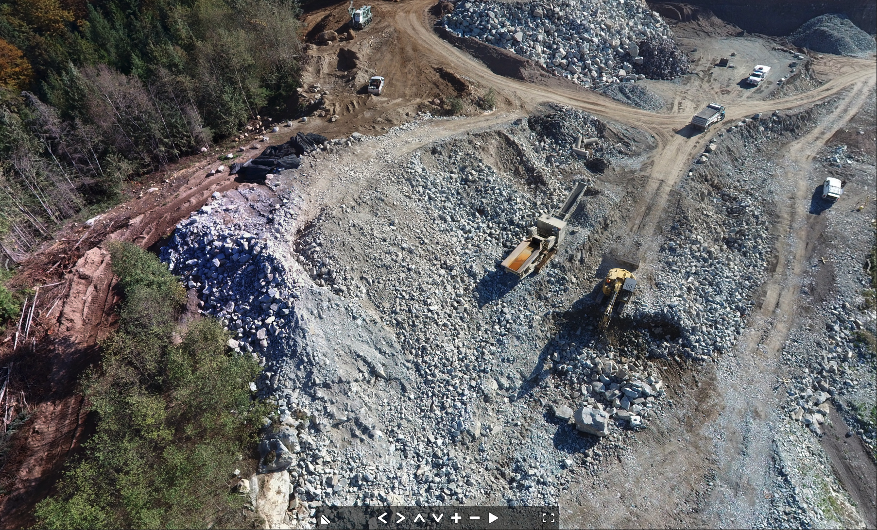 UAV drone view of construction site at earthwors stage