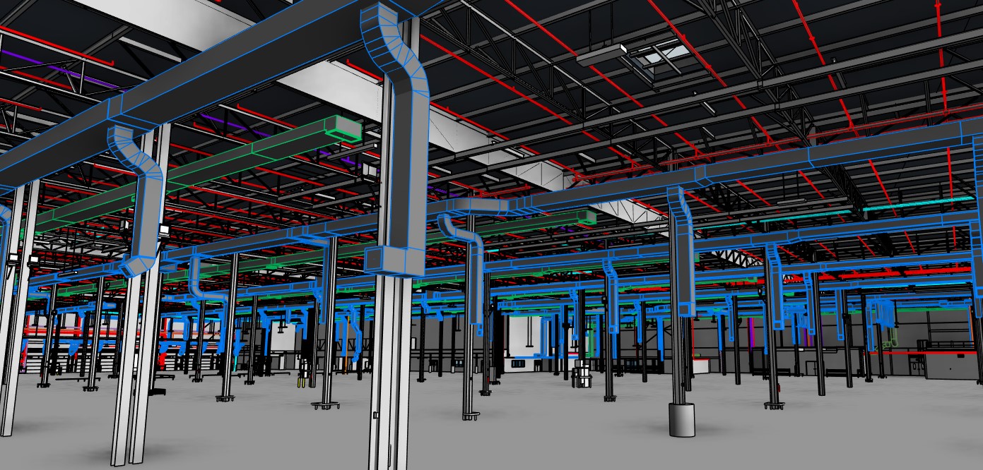BIM model of construction made from a 3D laser scan