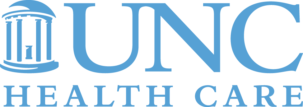 UNC Health Care logo with Old Well icon and 'UNC Health Care' text in blue.