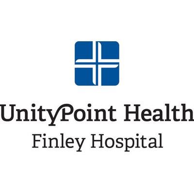 UnityPoint Health Finley Hospital logo with a blue square icon containing a white cross.