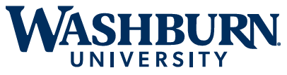 Washburn University logo in dark blue text.