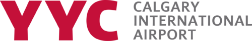 Logo for Calgary International Airport (YYC), featuring large red YYC letters and grey text.