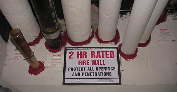 Fire-rated barrier for firestopping