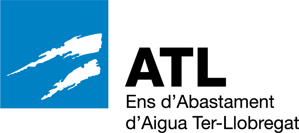 ATL Ens d'Abastament d'Aigua Ter-Llobregat logo with blue and white water design.