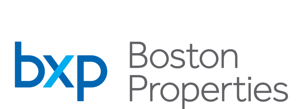 Boston Properties logo: blue 'bxp' and gray 'Boston Properties' text.