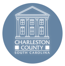 Charleston County, SC official government logo with courthouse icon.
