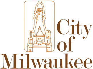 City of Milwaukee logo with clock tower illustration.