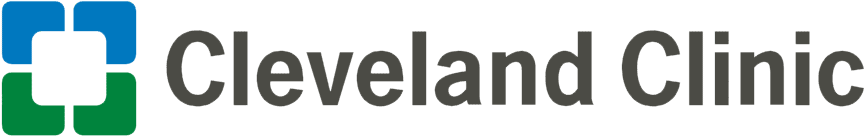 Cleveland Clinic logo with blue and green abstract design.