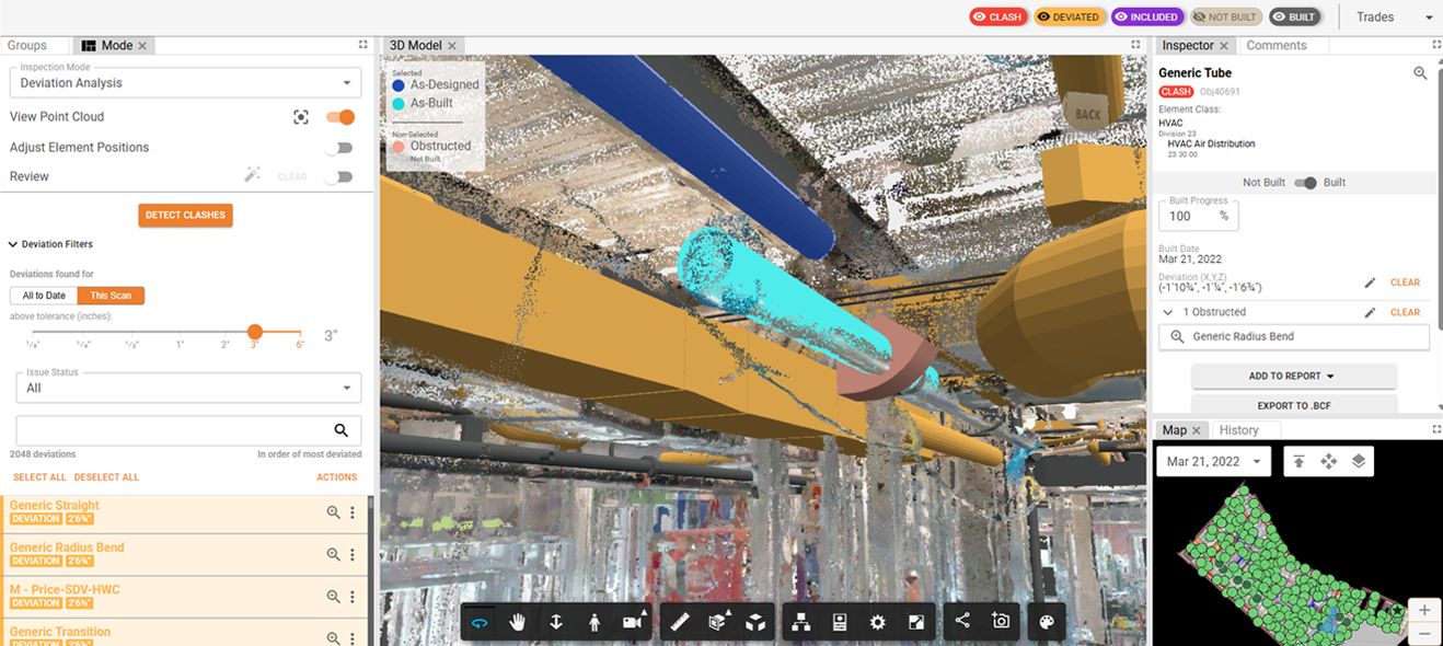 deviation | Multivista Firestopping product from Multivista showing analysis of captured images