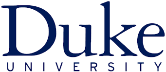 Dark blue Duke University logo.