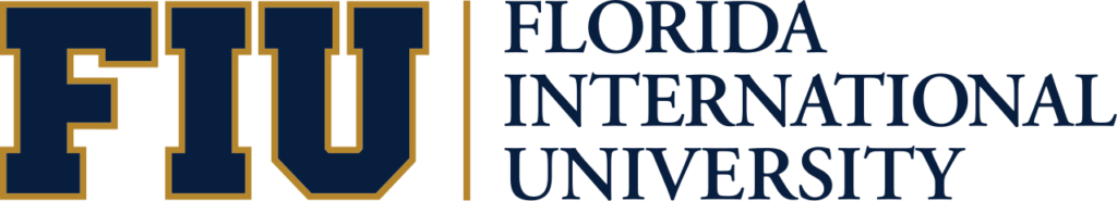 Florida International University (FIU) logo with blue and gold text.