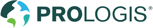 Prologis logo featuring a green and blue globe graphic and the company name in dark green text.