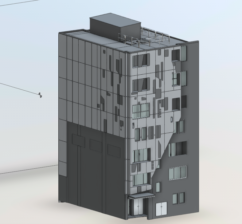 3D laser scan to BIM model of an apartment recladding project 