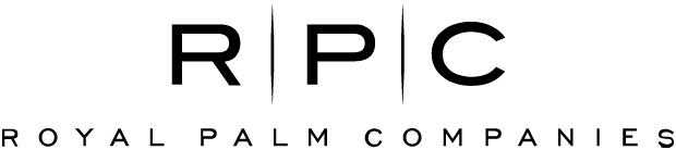 Royal Palm Companies logo displaying 'R | P | C' above the full company name.