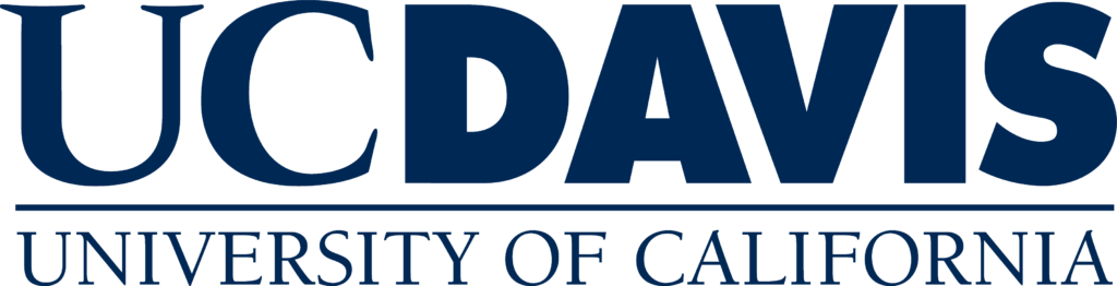 Dark blue logo for UC Davis, University of California.