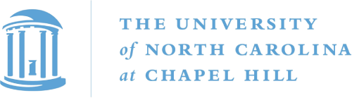 The University of North Carolina at Chapel Hill logo, featuring a light blue iconic columned building.