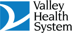 Valley Health System logo with a blue square and stylized white 'V' design.